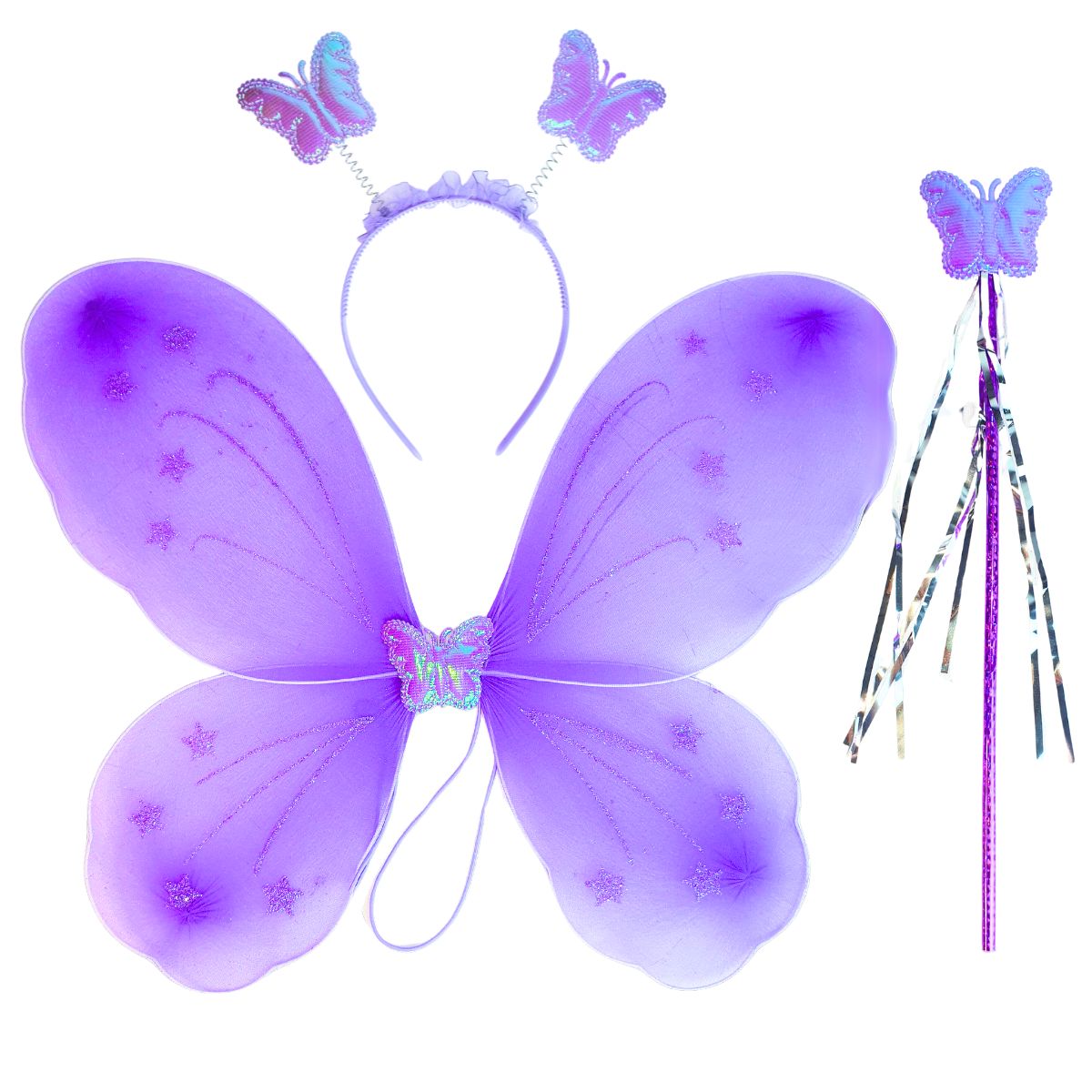 Kit Asa de Borboleta Acessórios Fantasia Carnaval Lilás Kit Asa de Borboleta Acessórios Fantasia Carnaval Lilás